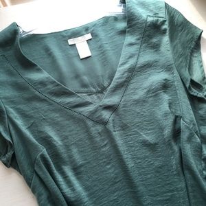 H&M Silky Emerald Green Blouse